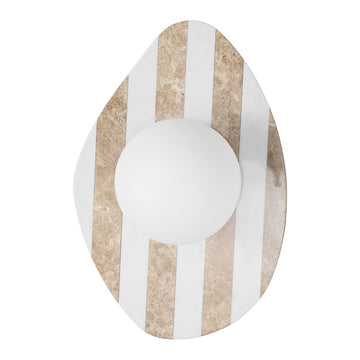 Tivoli 12" Modern Minimalist 1-Light Ovoid Travertine LED Wall Sconce